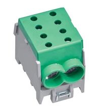 Clema de derivatie Hager, 2P, fixare pe sina DIN, 10-70mmp, verde, KH70GN