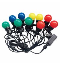 Lant becuri LED decorative V-TAC, 5ml, 10XE27, sferic, 0.5W, RGB/galbena, SKU 7435