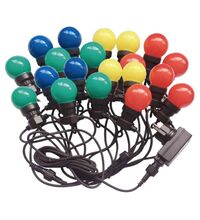 Lant becuri LED decorative V-TAC, 10ml, 5XE27, sferic, 0.5W, RGB/galbena, SKU 7438