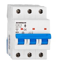 Siguranta automata (disjunctor) tripolara Schrack, 3P, 32A, curba C, 6kA, Amparo, AM617332