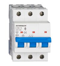 Siguranta automata (disjunctor) tripolara Schrack, 3P, 50A, curba C, 6kA, Amparo, AM617350