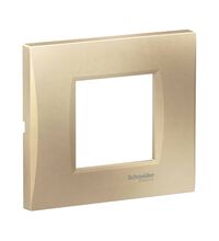 Rama decorativa aparataj modular Schneider, elipsa, 2M, bej metalic, Easy Styl, LMR7362007