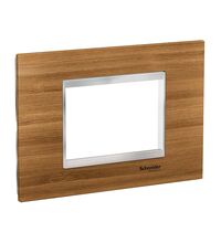 Rama decorativa aparataj modular Schneider, rectangulara, 3M, bambus-crom, Easy Styl, LMR7833038