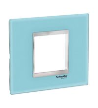 Rama decorativa aparataj modular Schneider, rectangulara, 2M, albastru-crom, Easy Styl, LMR7912038