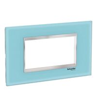 Rama decorativa aparataj modular Schneider, rectangulara, 4M, albastru-crom, Easy Styl, LMR7914038