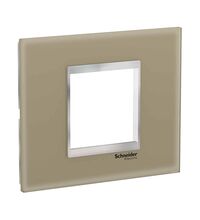 Rama decorativa aparataj modular Schneider, rectangulara, 2M, maro deschis-crom, Easy Styl, LMR7922038