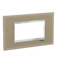 Rama decorativa aparataj modular Schneider, rectangulara, 4M, maro deschis-crom, Easy Styl, LMR7924038