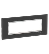 Rama decorativa aparataj modular Schneider, rectangulara, 7M, negru-crom, Easy Styl, LMR7937038