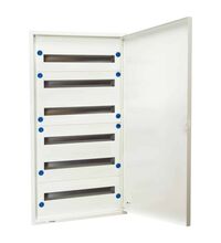 Tablou electric metalic, cu usa metalica, incastrat, 144 module, 6x24, cu plastroane, Schrack, Modul 160, IP30