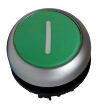 Buton comanda Schrack, cu revenire, ''1'', plat, verde, MM216607