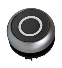 Buton comanda Schrack, cu revenire, ''0'', plat, negru, MM216609