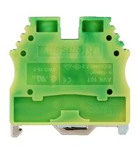 Clema sir fixare pe sina DIN, galben/verde, 6-10mmp, AVK, Schrack, IK622010