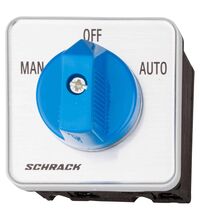 Comutator cu came Schrack, 2P, 20A, 690VAC, MAN-0-AUTO, IP40///IP65, IN006221