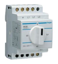 Comutator ampermetru Hager, 3P, 20A, L3-0-L1-L2, IP40, SK603