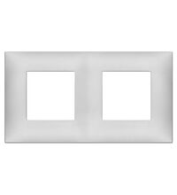Rama decorativa aparataj modular Vimar, rectangulara, 2X2M, argintiu mat, NeveUp Metal, 09664.21