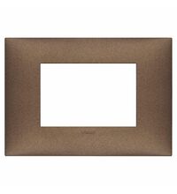Rama decorativa aparataj modular Vimar, rectangulara, 3M, cupru mat, NeveUp Metal, 09673.24