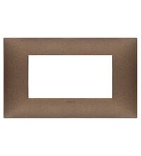 Rama decorativa aparataj modular Vimar, rectangulara, 4M, cupru mat, NeveUp Metal, 09674.24