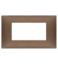 Rama decorativa aparataj modular Vimar, rectangulara, 4M, cupru mat, NeveUp Metal, 09674.24