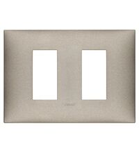 Rama decorativa aparataj modular Vimar, rectangulara, 2X1M, titaniu mat, NeveUp Metal, 09679.23