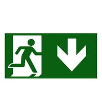 Indicator de emergenta, autocolant, Exit jos, S-31101/DO, Olympia