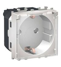 Priza modulara 2P+E Schneider, argintiu, cu capac transparent, 2M, 16A, Easy Styl, LMR5310004