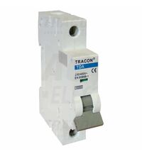 Siguranta automata (disjunctor) monopolara Tracon, 1P, 2A, curba C, 10kA, TDA-1C-2