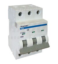 Disjunctor tripolar Tracon, 3P, 10A, curba C, 10kA, TDA-3C-10
