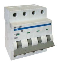 Disjunctor tetrapolar Tracon, 4P, 40A, curba C, 10kA, TDA-4C-40