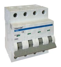 Siguranta automata (disjunctor) tetrapolara Tracon, 4P, 6A, curba C, 10kA, TDA-4C-6
