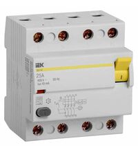 Siguranta automata (disjunctor) cu protectie diferentiala trifazica iEK, 25A, 10mA, RCCB, tip A, 4.5kA