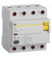Siguranta automata (disjunctor) cu protectie diferentiala trifazica iEK, 50A, 100mA, RCCB, tip A, 4.5kA