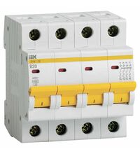 Siguranta automata (disjunctor) tetrapolara iEK, 4P, 20A, curba B, 4.5kA, MVA20
