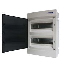 Tablou electric ABS, incastrat, 24 module, 2x12, cu usa transparenta, adancime nisa 70mm, Schrack, TOPO, IP40