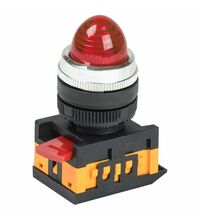 Lampa de semnalizare iEK, neon, rosu, 230VAC, D22, buton in relief, BLS20-AL-K04