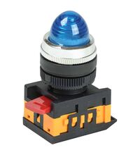 Lampa de semnalizare iEK, neon, albastru, 230VAC, D22, buton in relief, BLS20-AL-K07