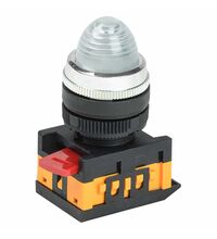 Lampa de semnalizare iEK, neon, transparent, 230VAC, D22, buton in relief, BLS20-AL-K08