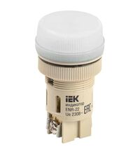 Lampa de semnalizare iEK, neon, alb, 230VAC, D22, ENR-22, BLS40-ENR-K01