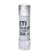 Siguranta fuzibila cilindrica fotovoltaica ETI, 10x38mm, gPV, 1000VDC, 25A, 30kA, pentru protecția modulelor fotovoltaice, 002625139
