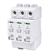 Descarcator la supratensiune ETI, 2+1, debrosabil cu semnalizare, 3P, tip C, 1100VDC, 002440624