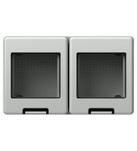 Doza de aparataj modular TEM, 4M, aplicata, gri, cu capac, IP55, Cubo, AQ22GY