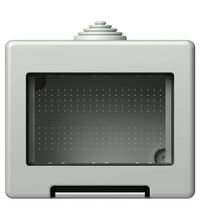 Doza de aparataj modular TEM, 3M, aplicata, gri, cu capac, IP55, Cubo, AQ30GY