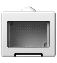 Doza de aparataj modular TEM, 3M, aplicata, alb, cu capac, IP55, Cubo, AQ30PW