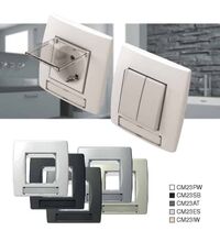 Placa pentru doza modulara TEM, 2M, argintiu, fara capac, IP44, Cubo, CM23ES