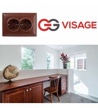 Priza 2P+E Günsan, dubla, incastrata, wenge, IP20