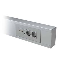 Canal cablu AL purtator de aparataj TEM, fara capac, 130x65mm, argintiu