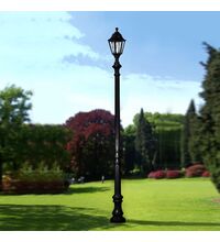 Stalp iluminat exterior parcuri ornamental, tip felinar, negru, 3.47ml, 30W, cu intrerupator, Fumagalli, Noemi
