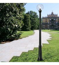 Stalp iluminat exterior gradina ornamental, tip glob, negru, 2.01ml, 1XE27, Fumagalli, Glob 300