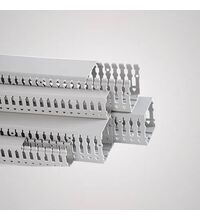 Canal cablu PVC perforat Cetinkaya, cu capac, 25x100mm, gri, tip G