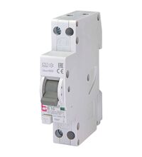 Siguranta automata (disjunctor) cu protectie diferentiala monofazica ETI, 10A, 10mA, curba B, RCBO, tip A, 6kA, 002175812