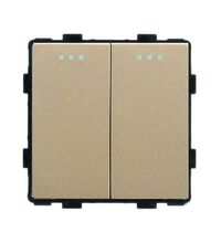 Intrerupator dublu Luxus-Time, incastrat, auriu, IP20, LX-102M-13